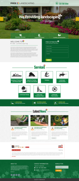 Design de Page d'Accueil par Dream Logo Design pour Pride Landscaping | Design : #15319043