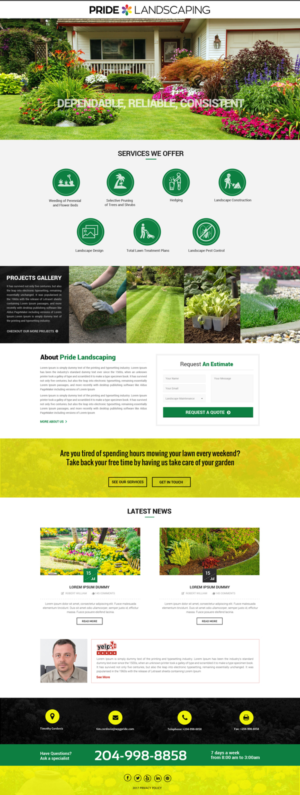 Landing Page Design by Dream Logo Design for Pride Landscaping | Design #15319050