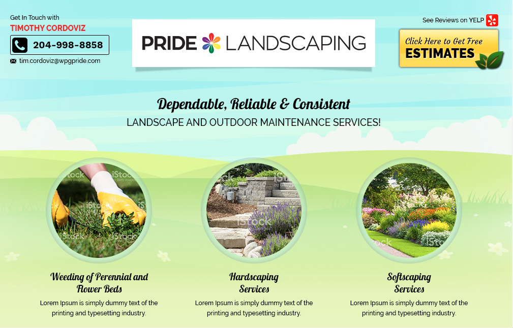Design de Page d'Accueil par AJ3664 pour Pride Landscaping | Design #15328429
