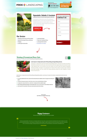 Design de Page d'Accueil par AJ3664 pour Pride Landscaping | Design : #15328430