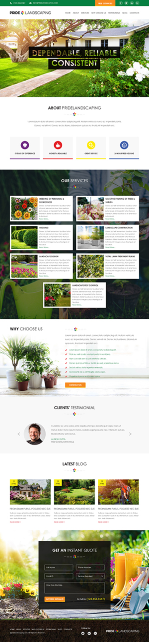 Design de Page d'Accueil par Tpith pour Pride Landscaping | Design : #15327980