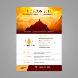 Flyer for the Generation on fire conference | Diseño de Flyer por Eggo May P
