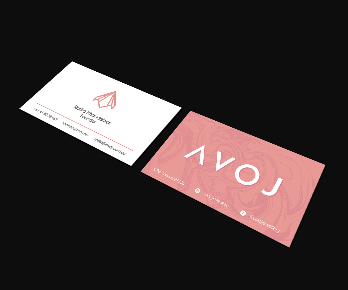 Business Card Design by JK18 for AVOJ | Design #15372086