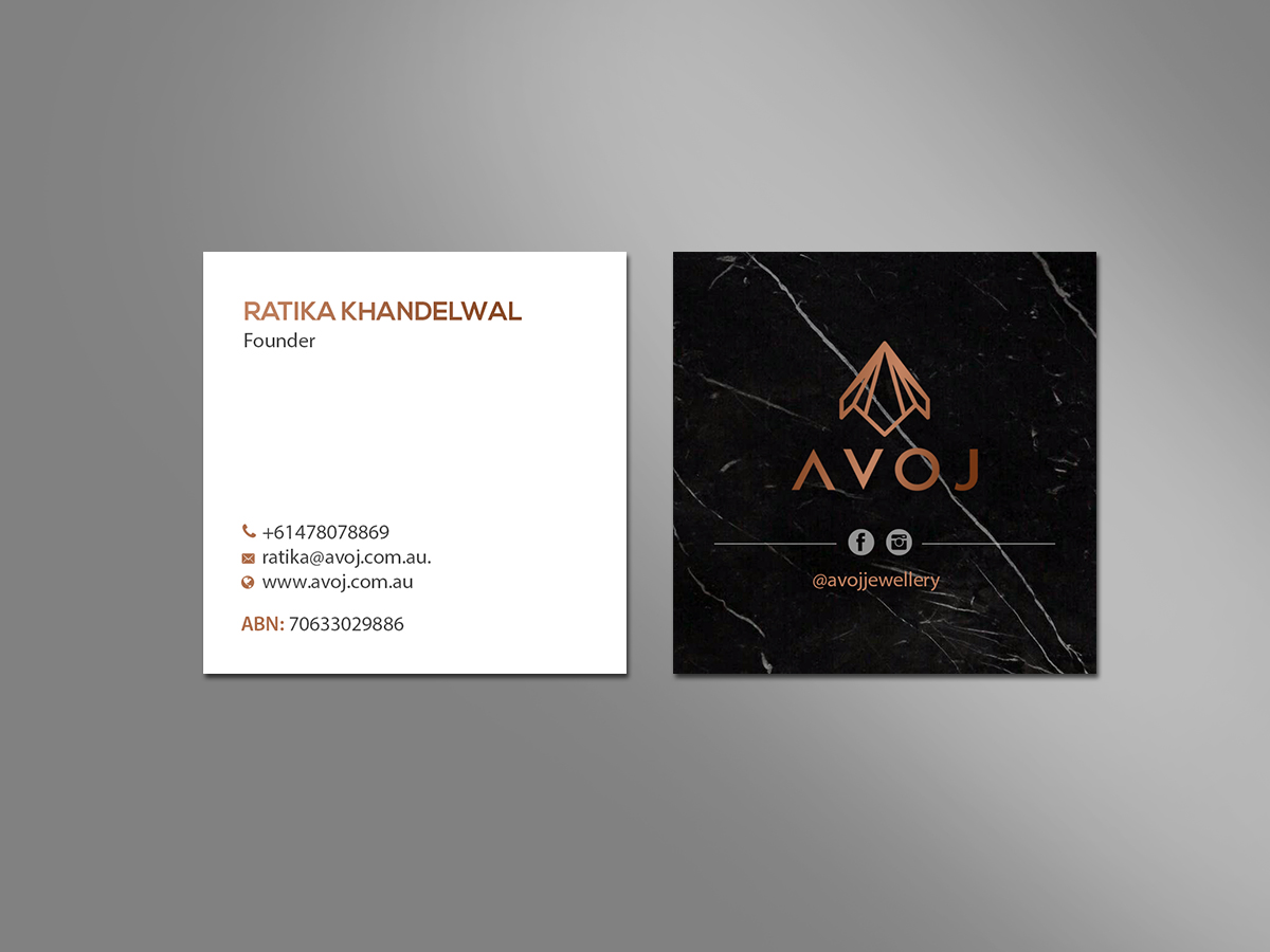 Business Card Design by Creations Box 2015 for AVOJ | Design #15448747