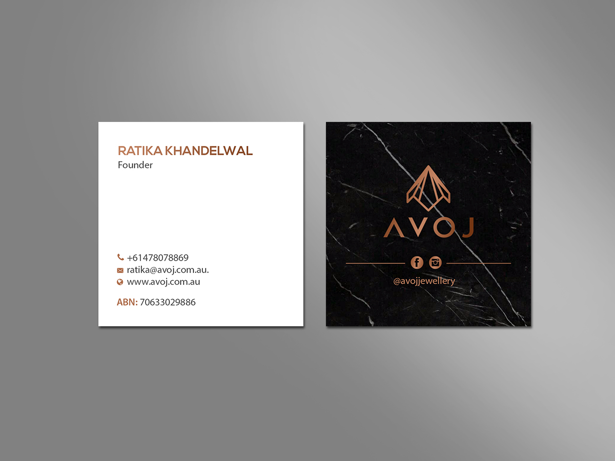 Business Card Design by Creations Box 2015 for AVOJ | Design #15448995