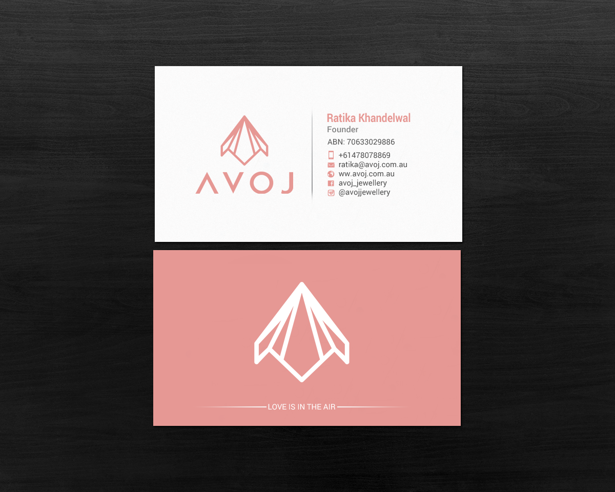 Business Card Design by chandrayaan.creative for AVOJ | Design #15363459