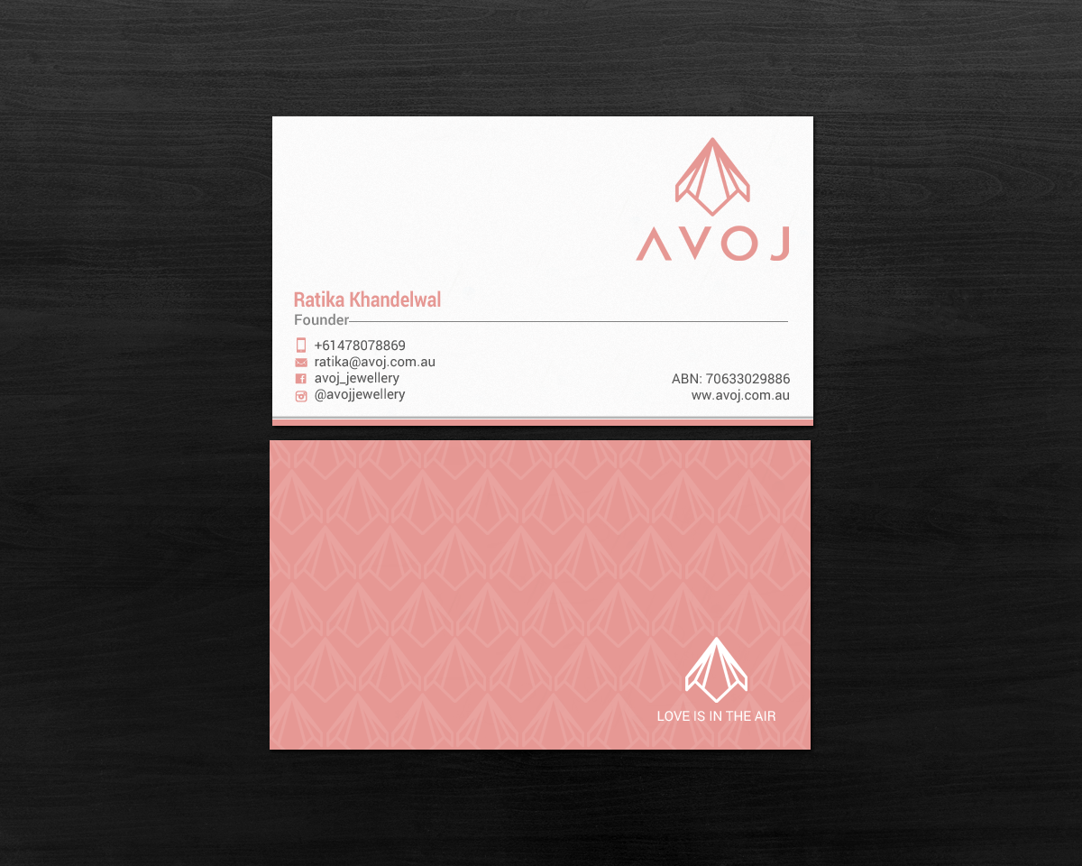 Business Card Design by chandrayaan.creative for AVOJ | Design #15363460