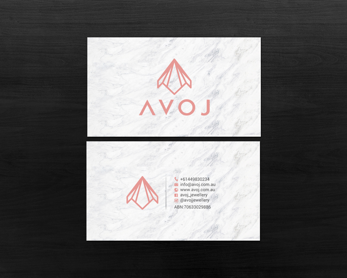 Business Card Design by chandrayaan.creative for AVOJ | Design #15363469