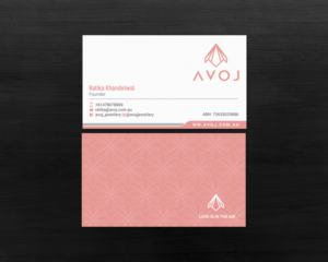 Business Card Design by chandrayaan.creative for AVOJ | Design: #15363471