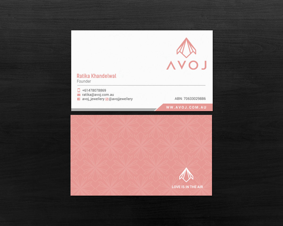 Business Card Design by chandrayaan.creative for AVOJ | Design #15363472