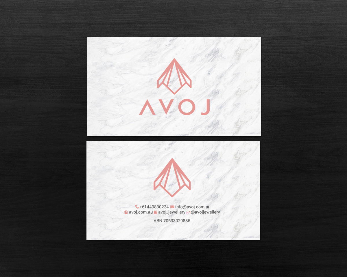 Business Card Design by chandrayaan.creative for AVOJ | Design #15363474