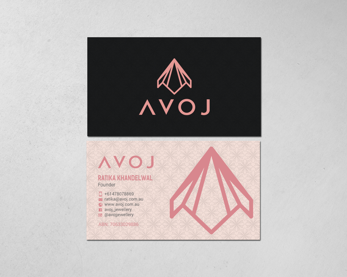 Business Card Design by chandrayaan.creative for AVOJ | Design #15363475