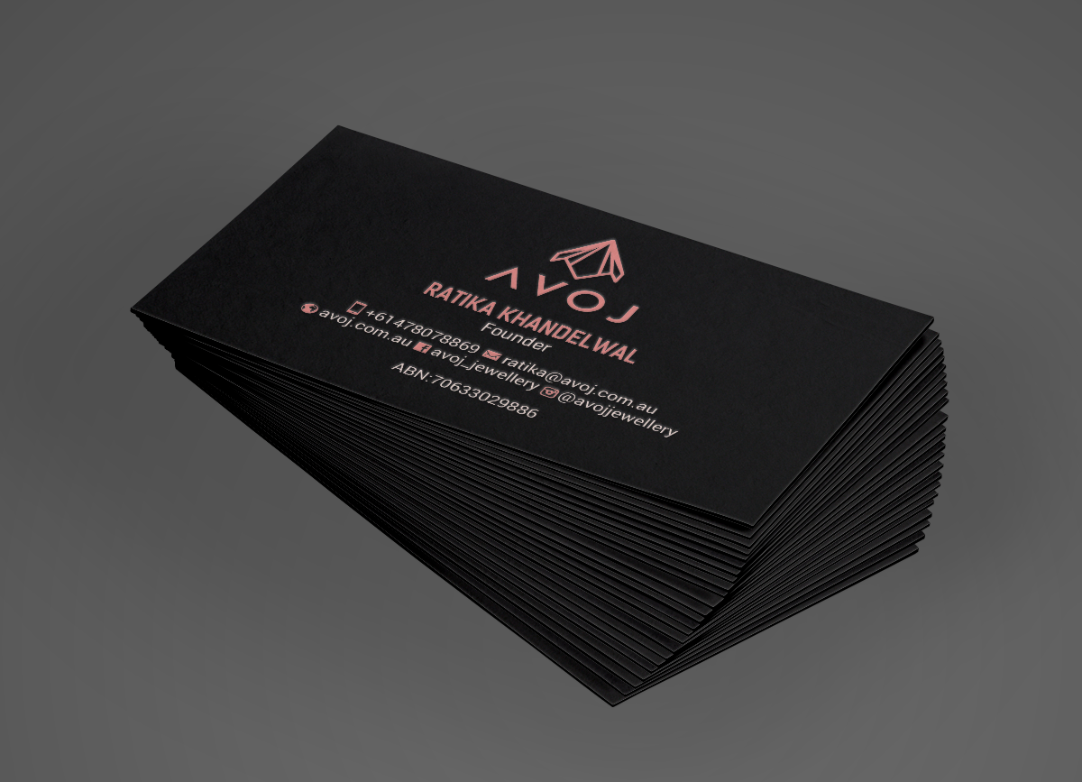 Business Card Design by chandrayaan.creative for AVOJ | Design #15377356