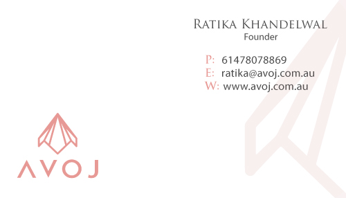 Business Card Design by designer4u123 for AVOJ | Design #15400490