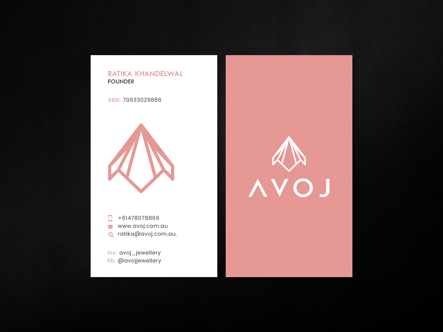 Business Card Design by Graphic Flame for AVOJ | Design #15348740