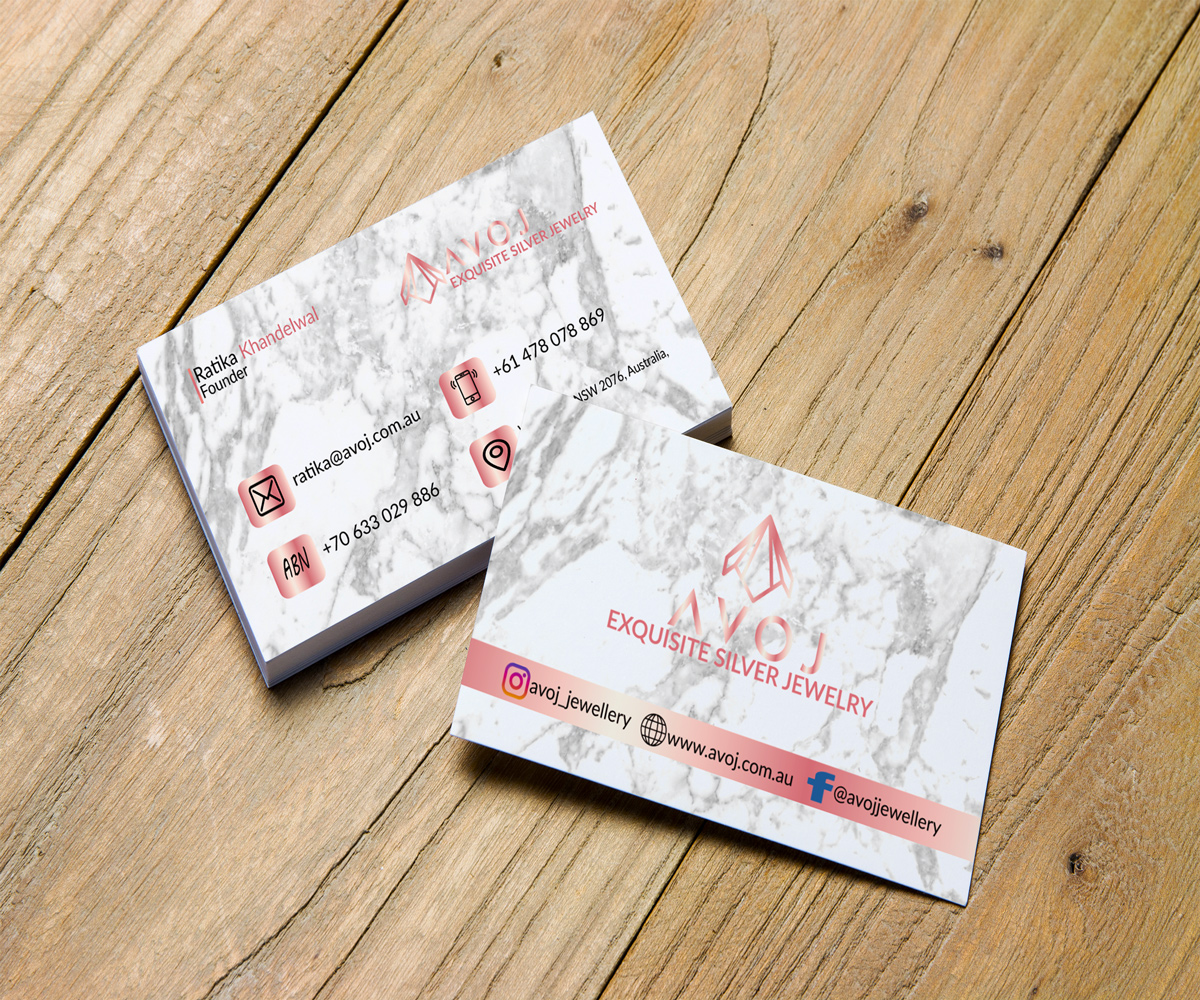Business Card Design by Mashrick for AVOJ | Design #15407113