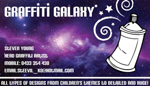 Business Card Design by Alycia Marie for Graffiti Galaxy | Design: #2581855