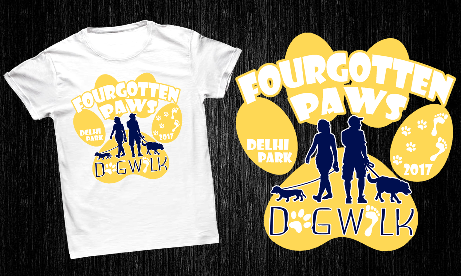 T-shirt Design by Priyanta Sanyal for Fourgotten Paws | Design #15392567