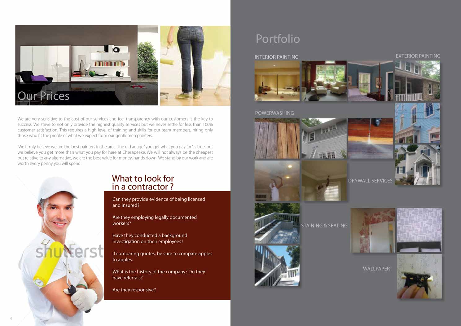 Brochure Design by san011 for Chesapeake Painting Services | Design #2637567