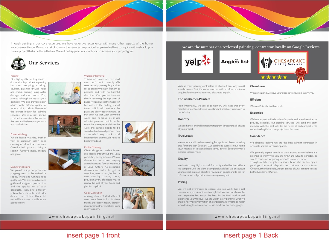 Brochure Design by Savitra for Chesapeake Painting Services | Design #2616526