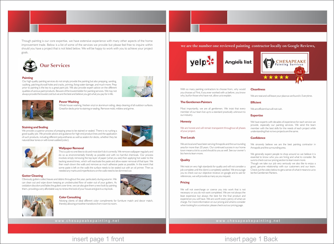 Brochure Design by Savitra for Chesapeake Painting Services | Design #2638344