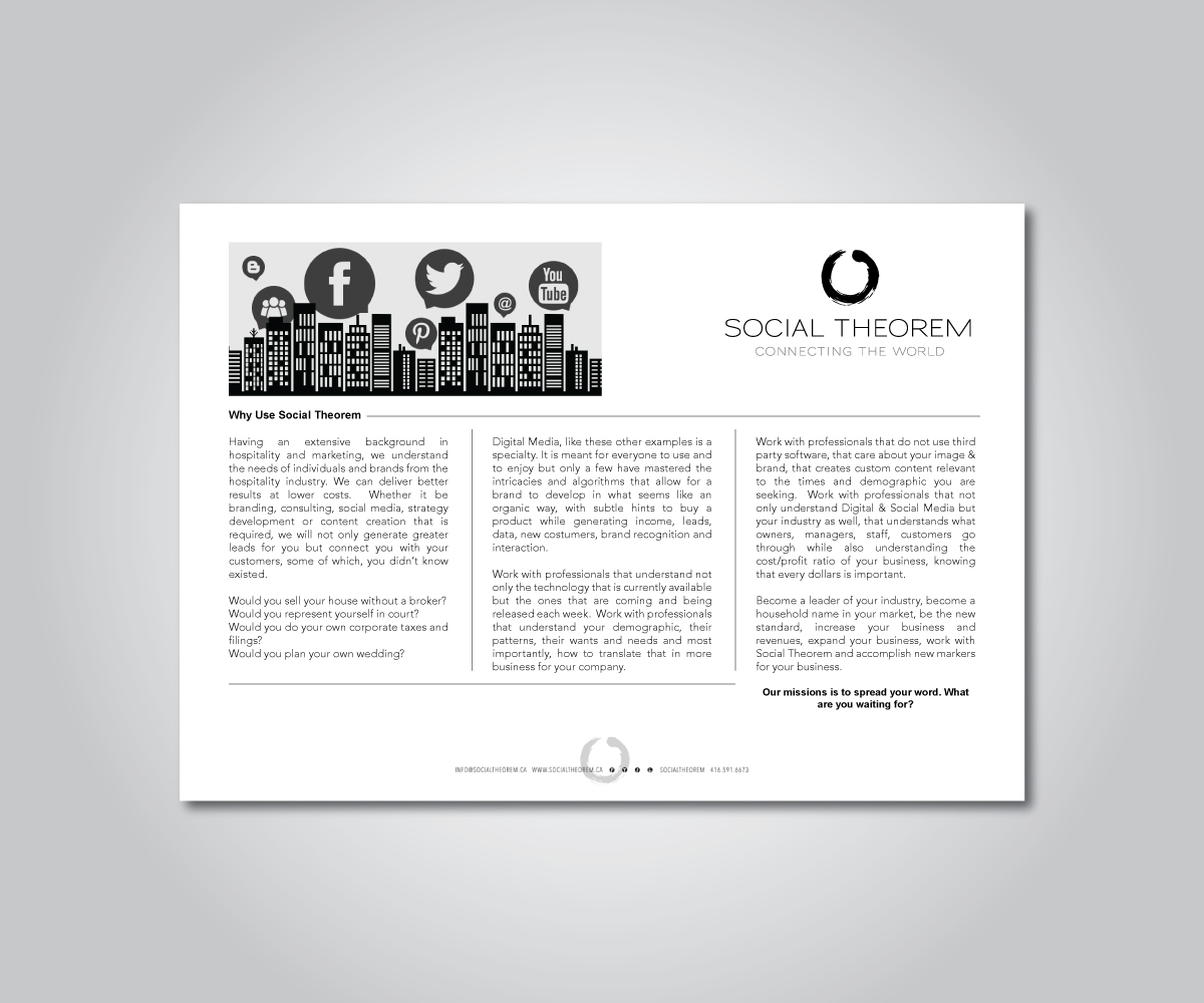 Brochure Design by M.Pirs for Social Theorem Consulting Inc | Design #15428683