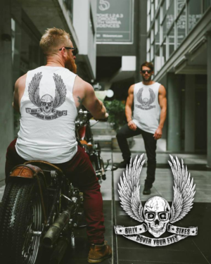 Australian Motorcycle Fashion Design - Skull &amp; Wings | T-shirt Design by 99.degree