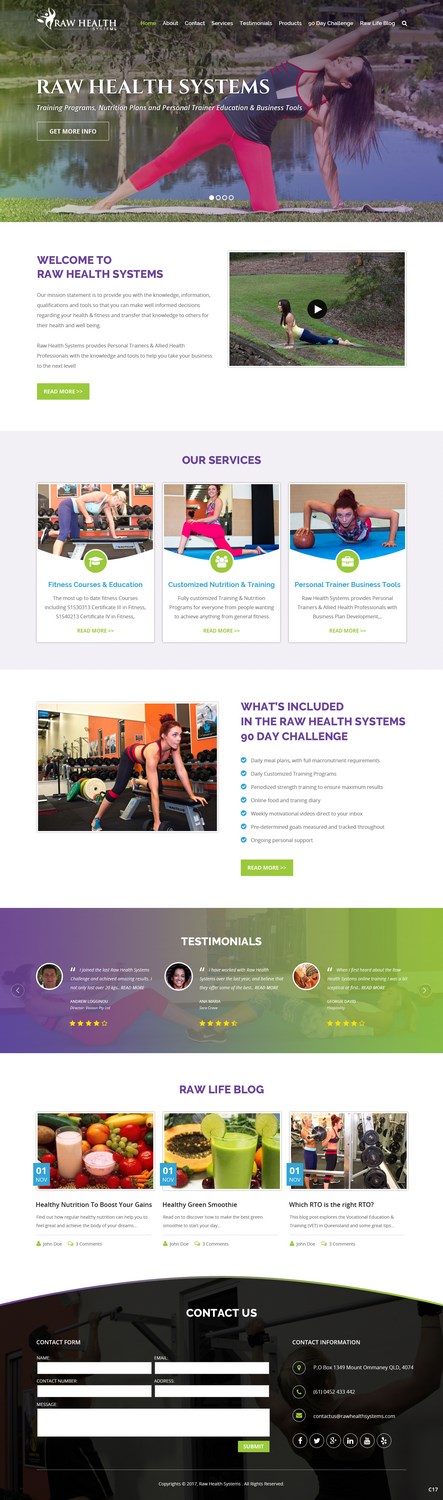 Web Design by pb for Raw Health Systems | Design #15616604