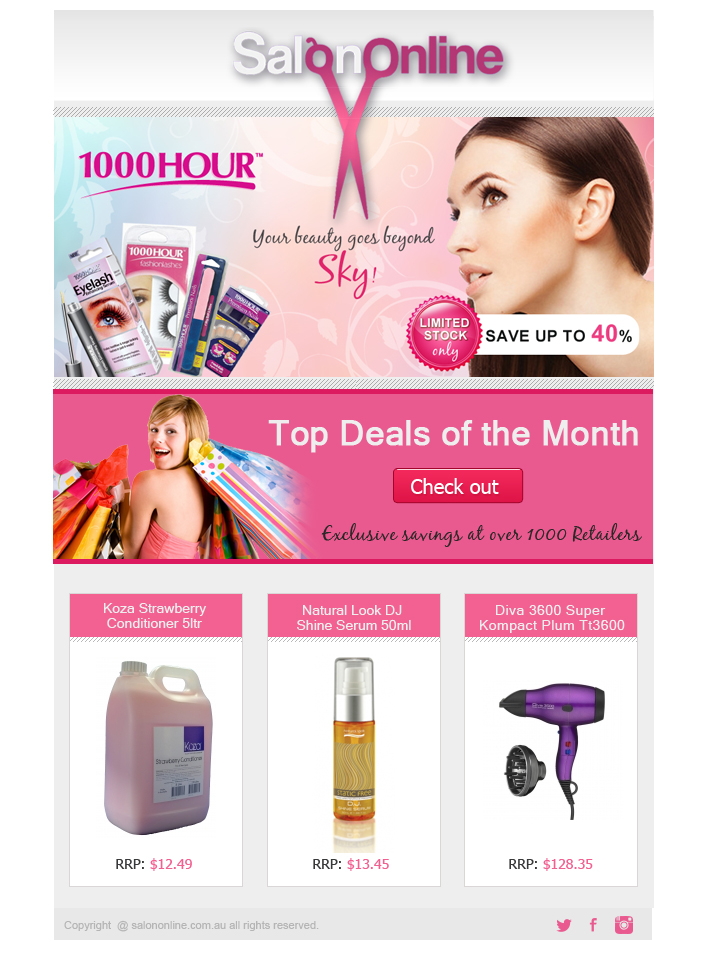 Newsletter Design by jasmine for Laxales Hair and Beauty Supplies | Design #2624469