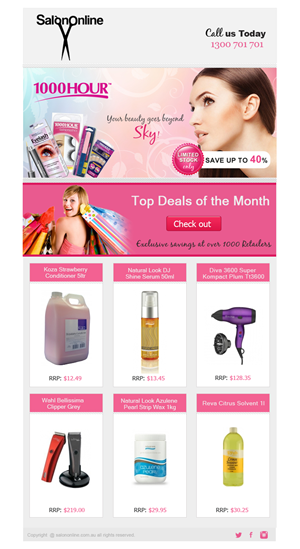 Newsletter Design by jasmine for Laxales Hair and Beauty Supplies | Design: #2626349