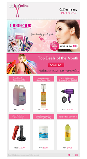 Newsletter Design by jasmine for Laxales Hair and Beauty Supplies | Design: #2626440