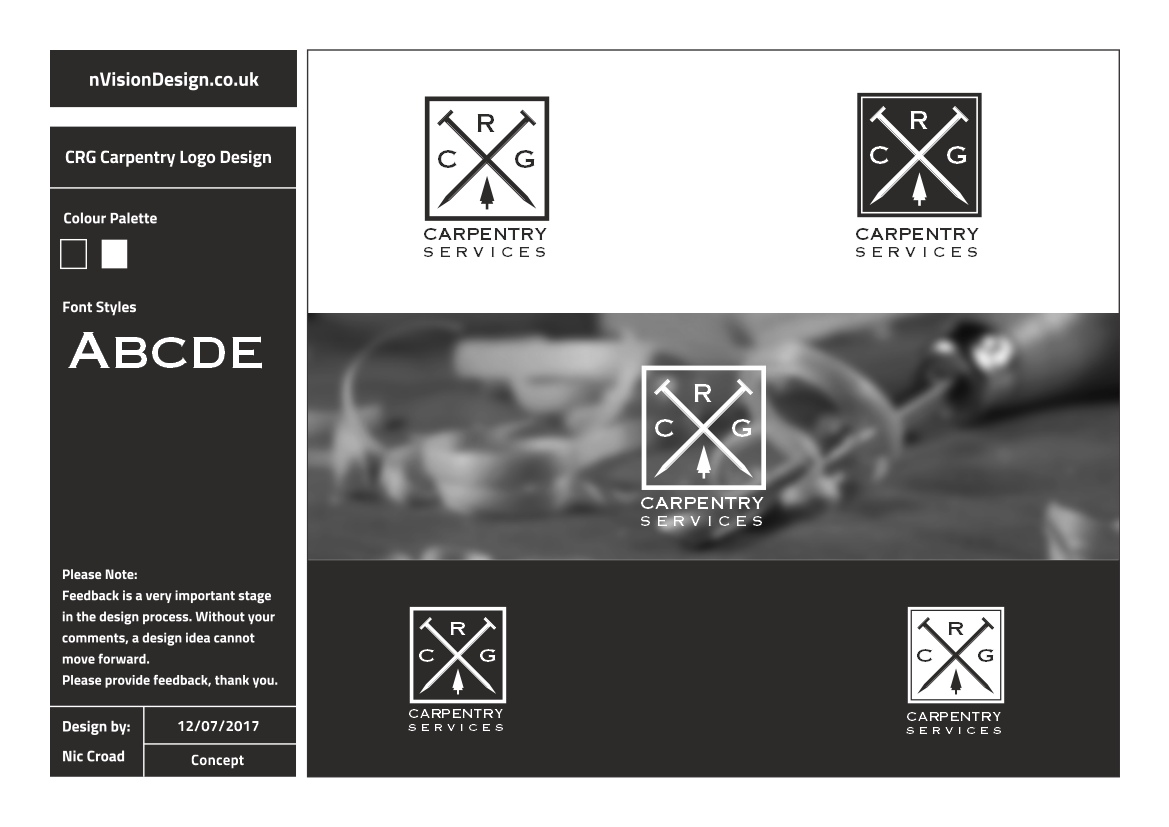 Logo Design by nvisiondesign.co.uk for CRG Carpentry Services | Design: #15387128