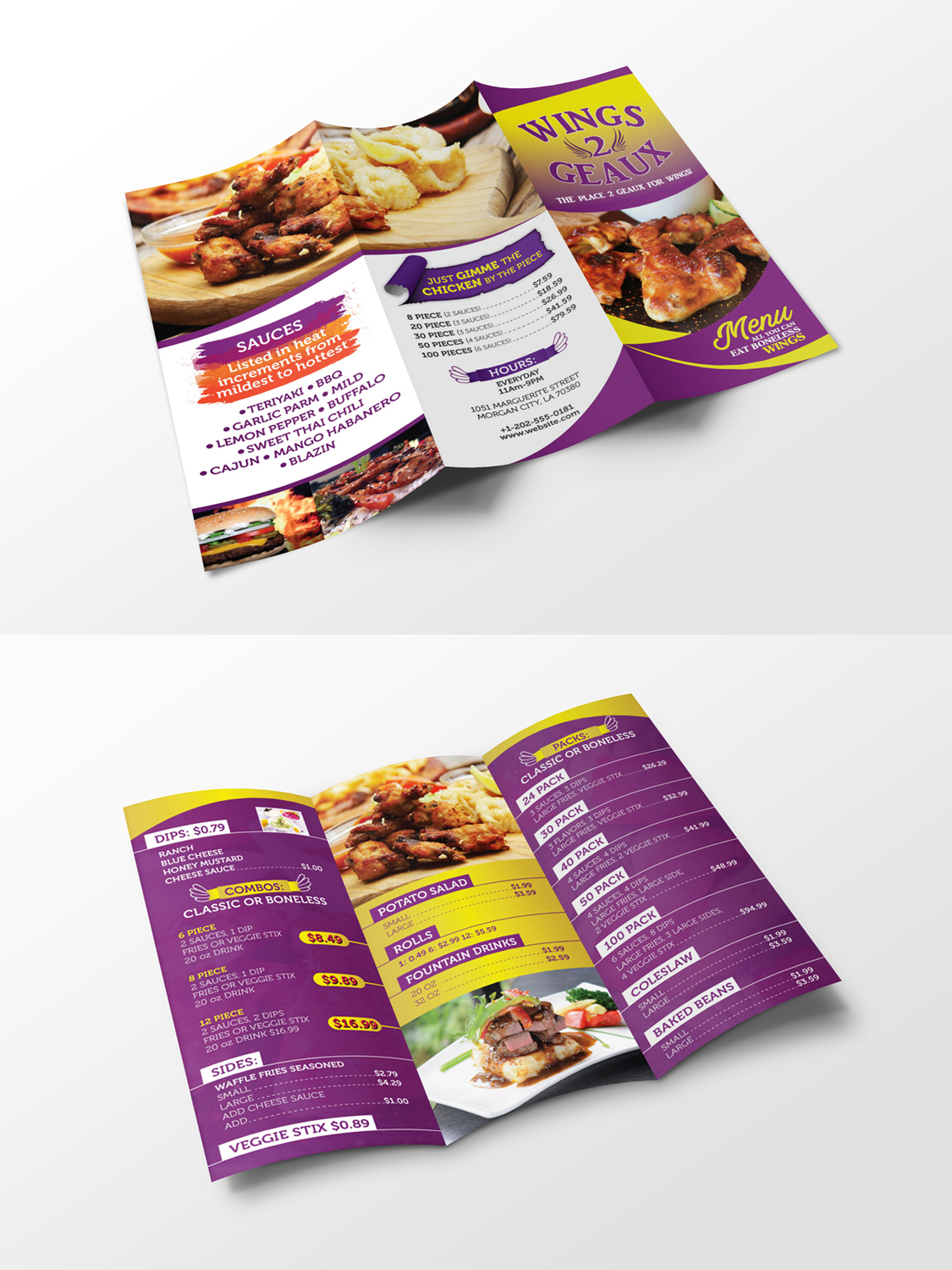 Menu Design by Impressive Solutions for Wings2Geaux | Design #15377467