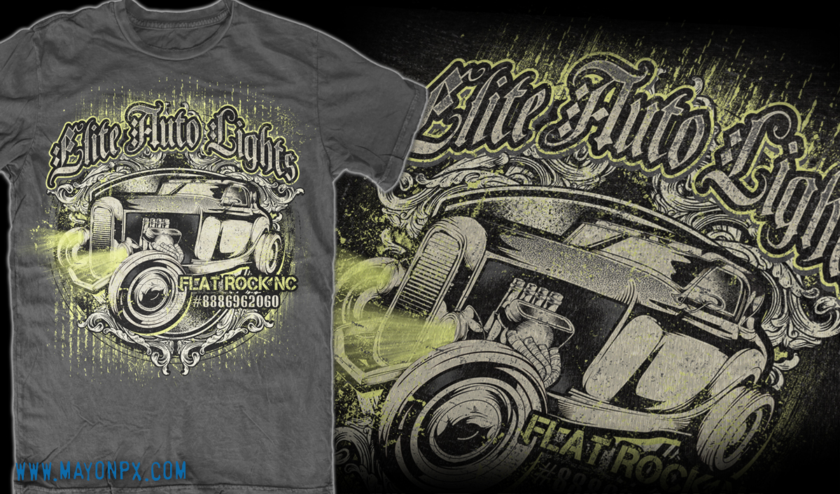 T-shirt Design by Mayonpx for Elite Auto Lights | Design #15475105