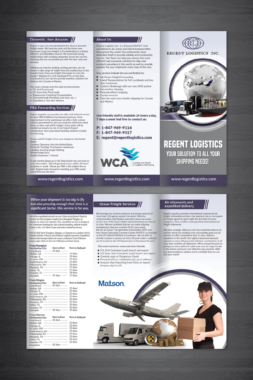 Flyer Design by Deziners Zone for Regent logistics Inc | Design #15401784