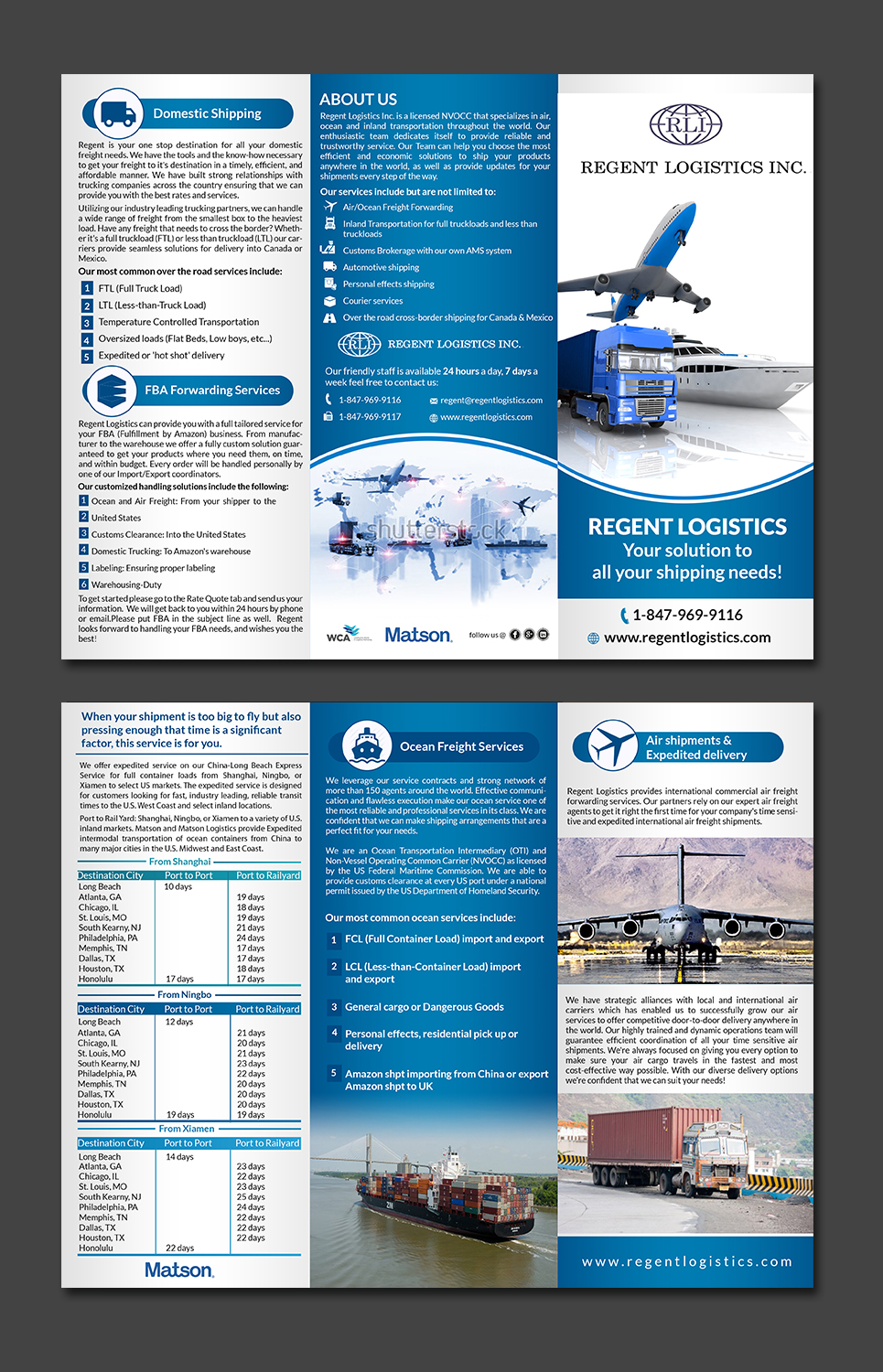 Flyer Design by aspiremedia for Regent logistics Inc | Design #15409138
