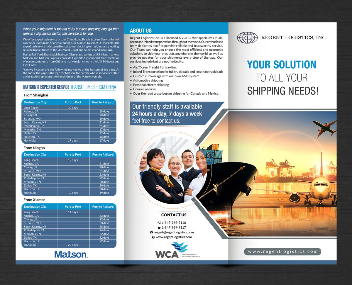 Flyer Design by arkedia for Regent logistics Inc | Design #15389215
