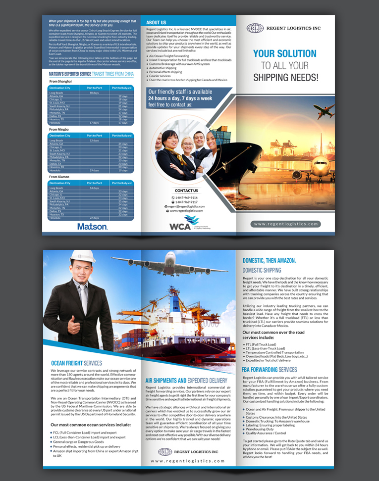 Flyer Design by arkedia for Regent logistics Inc | Design #15416878