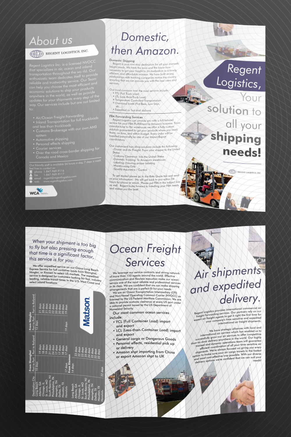 Flyer Design by dede_dwiyansyah for Regent logistics Inc | Design #15388311