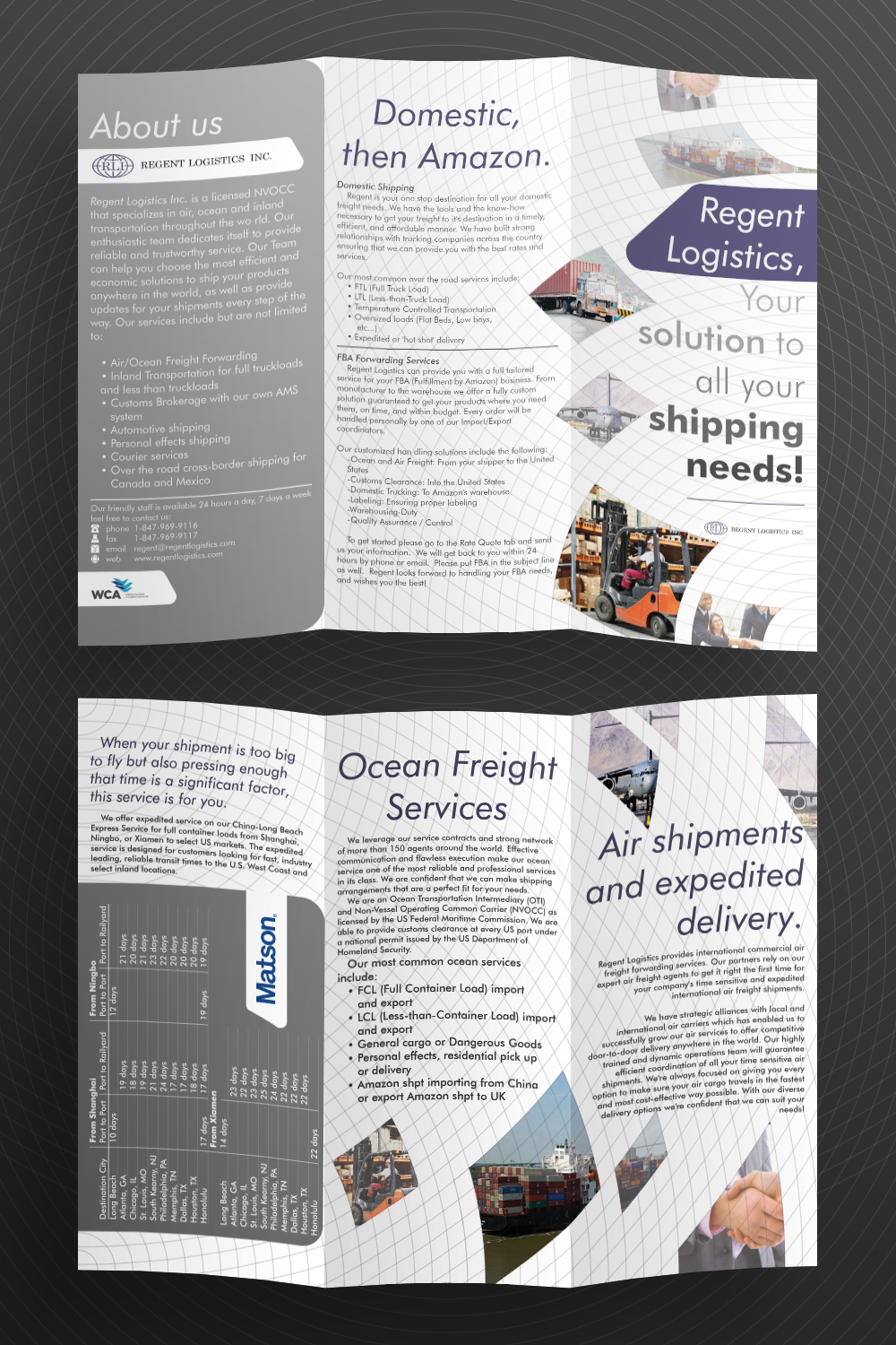 Flyer Design by dede_dwiyansyah for Regent logistics Inc | Design #15412823