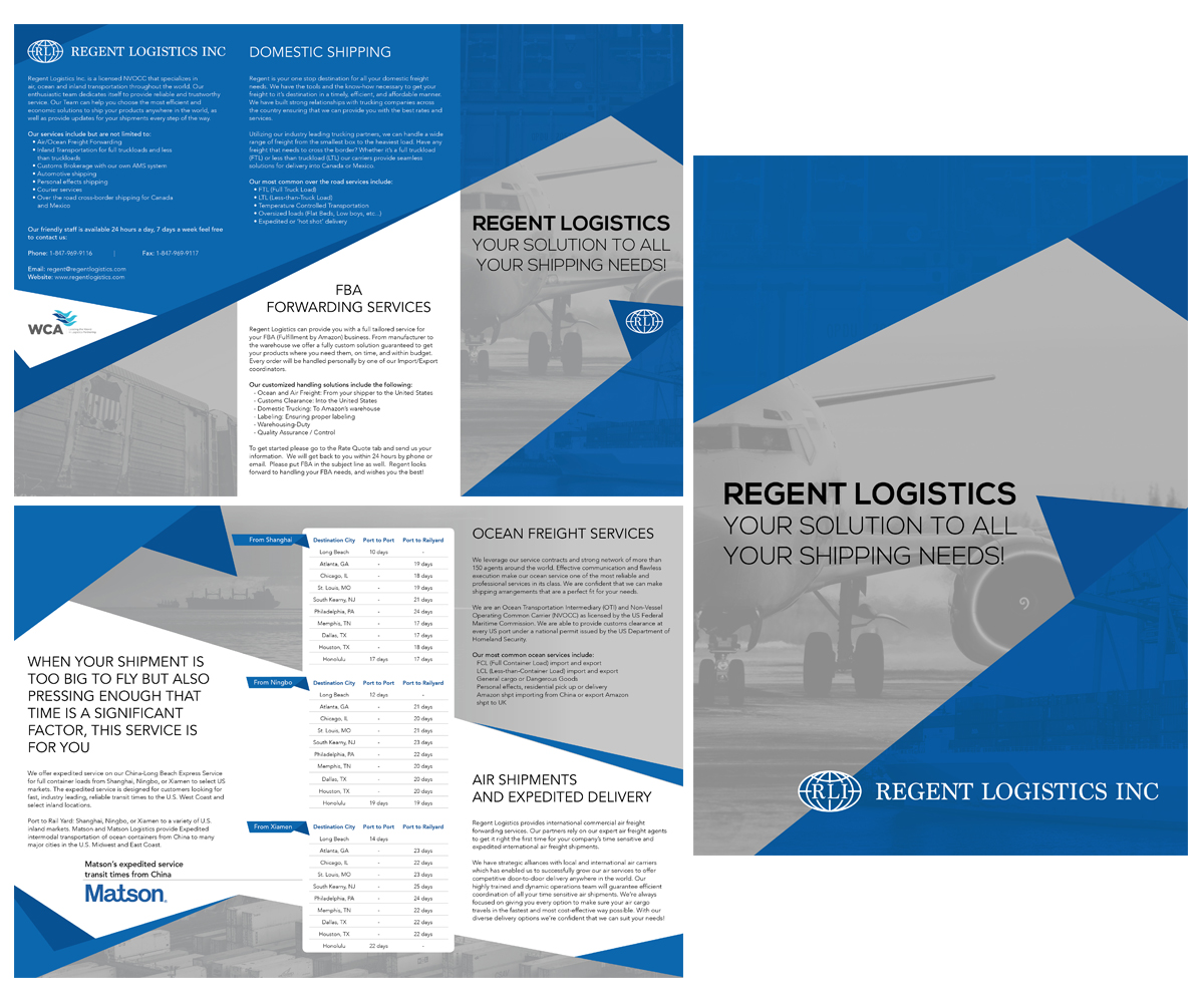 Flyer Design by dipdesign for Regent logistics Inc | Design #15439907
