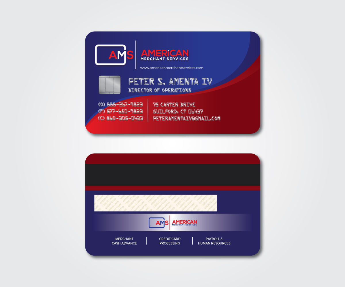 Business Card Design by M.Pirs for American Merchant Services, LLC | Design #15380973