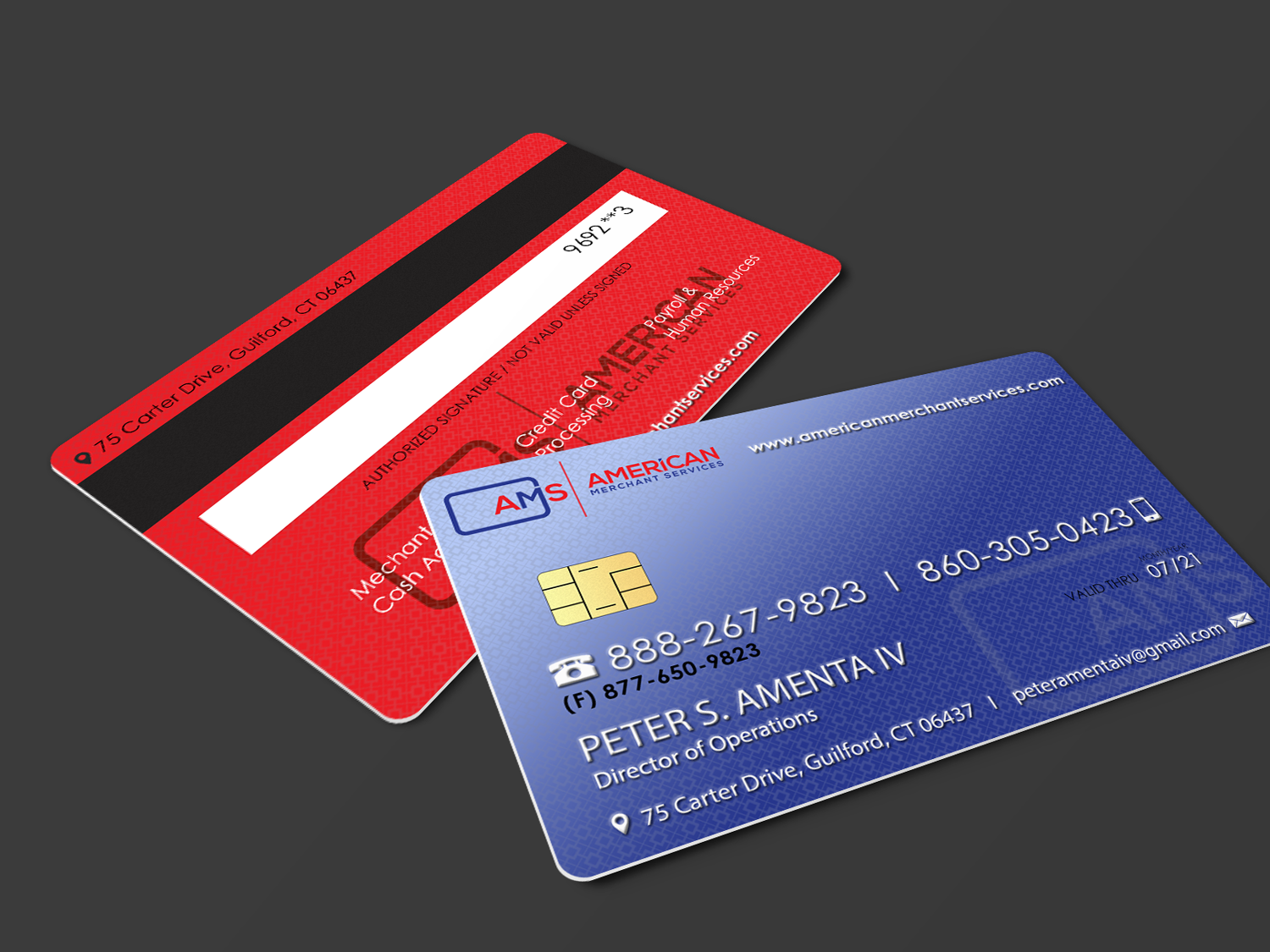 Diseño de Tarjeta de Presentación por Riz' para American Merchant Services, LLC | Diseño #15417511
