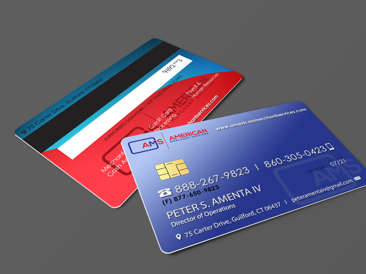 Business Card Design by Riz' for American Merchant Services, LLC | Design #15417556