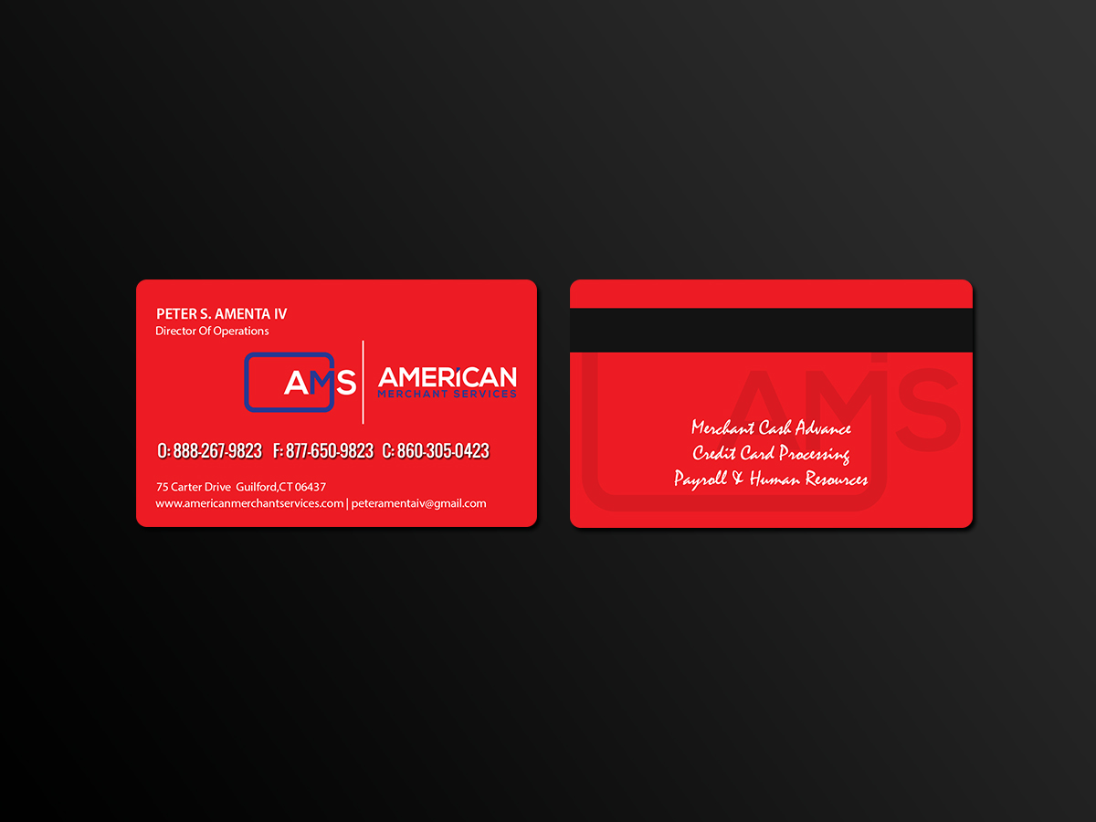 Business Card Design by Creations Box 2015 for American Merchant Services, LLC | Design #15380430