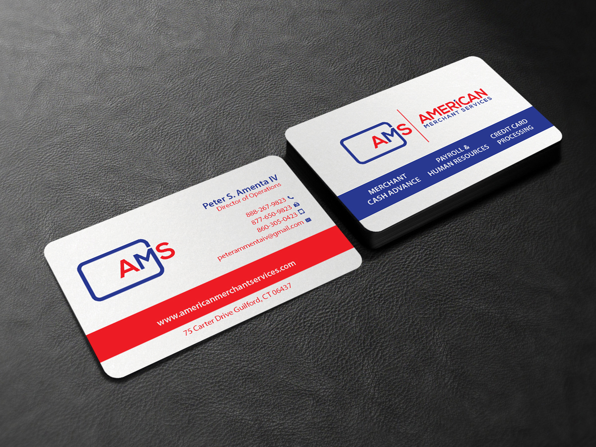 Design de Carte de Visite par Creations Box 2015 pour American Merchant Services, LLC | Design #15382840