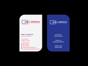 Business Card Design by Creations Box 2015 for American Merchant Services, LLC | Design: #15382844