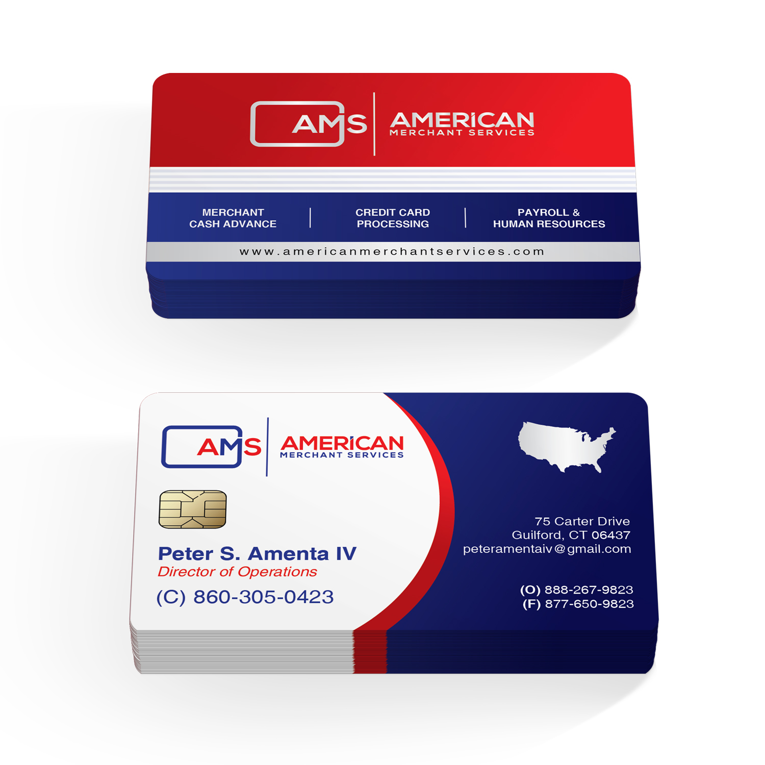 Business Card Design by GoMedia for American Merchant Services, LLC | Design: #15495089