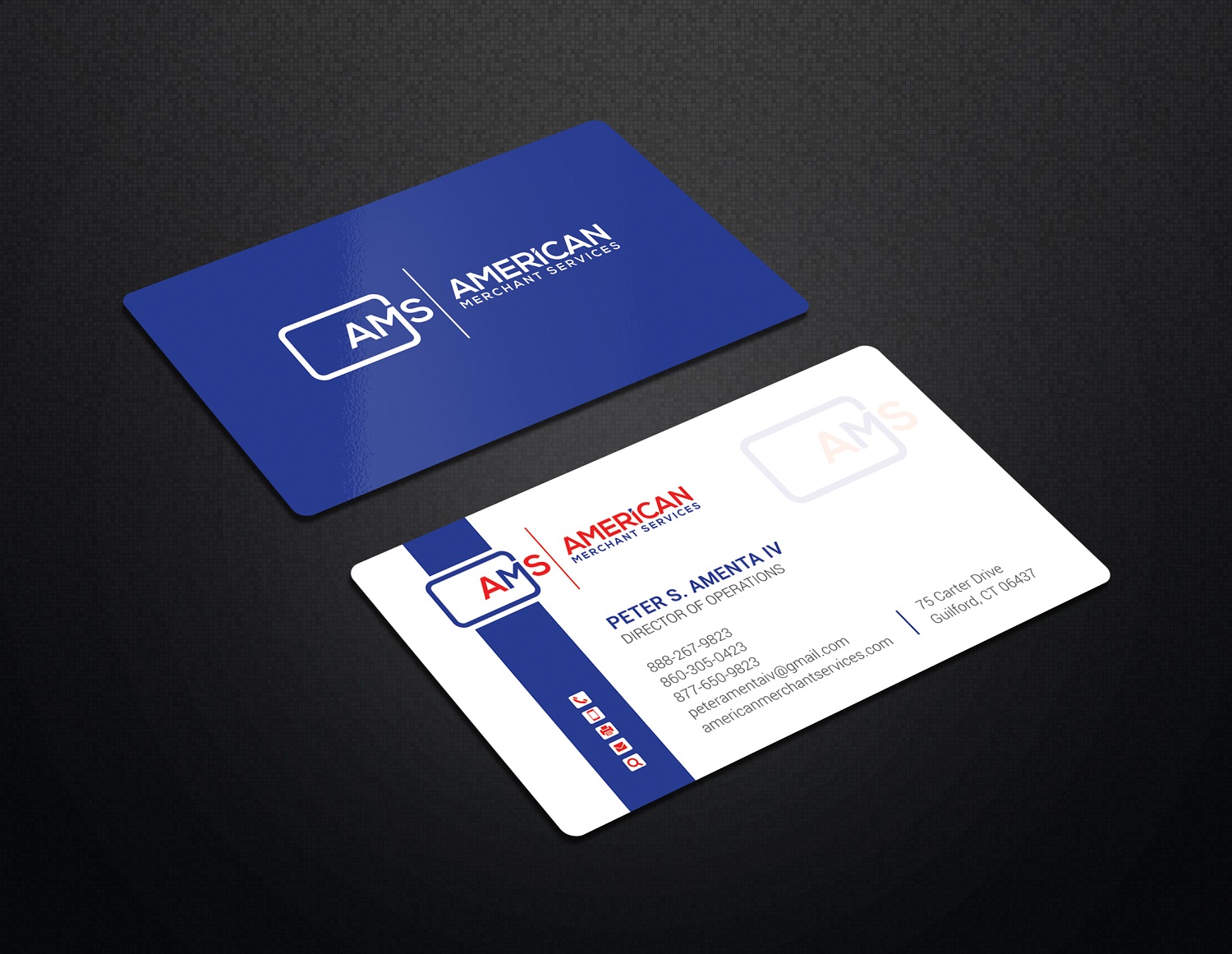 Visitenkarten-Design von Graphic Flame für American Merchant Services, LLC | Design #15373568