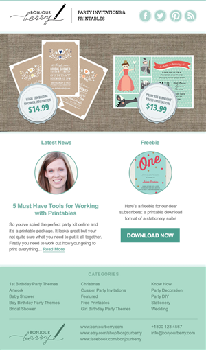Design de Newsletter par Emmanuel pour ce projet | Design : #2618027